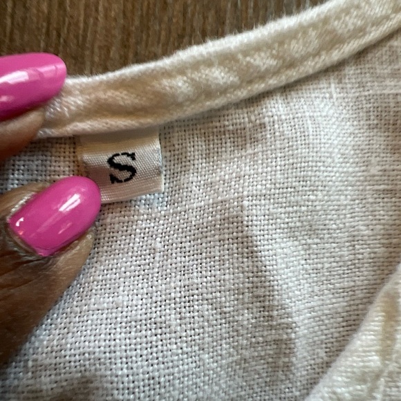 The White House White Pre Shrunk 100% Linen Sleeveless Side Slit Tunic Dress - S - Picture 6 of 8